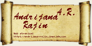 Andrijana Rajin vizit kartica